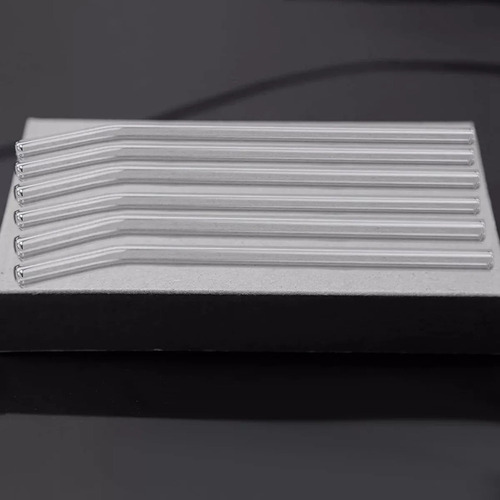 Nuevo 12 Pajitas De Vidrio Transparente Reutilizables Y