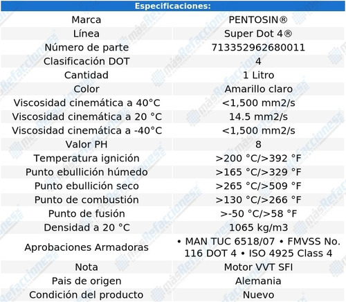 Líquido De Frenos Silverado 1500 V6 4.3l 02-09 1 Lt Alemán