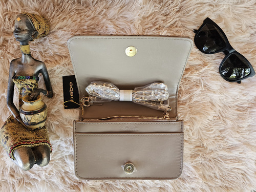 Bolso Crossbody Bebe - Bolso Para Dama Bebe Original Beige Lisa Dorados Dorado
