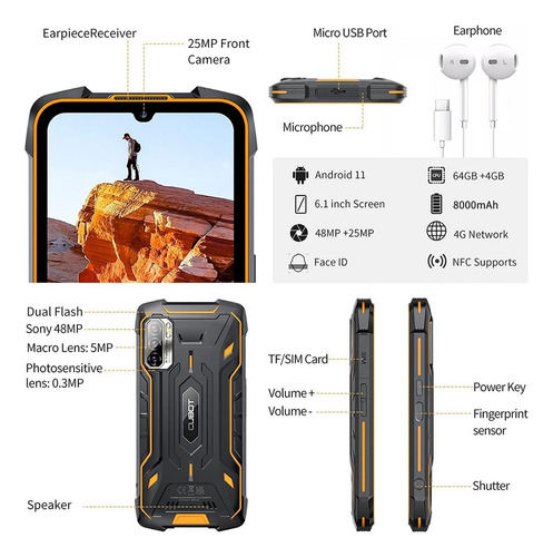 Teléfono Cubot King Kong 5 Pro Android 11, 8000mah Battery,
