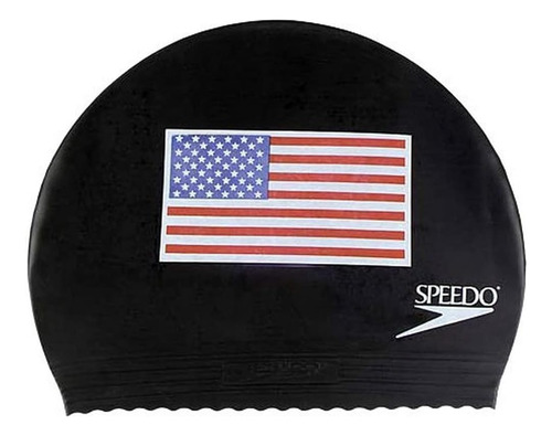 Speedo Gorro De Natación Unisex De Látex, Bandera Negra