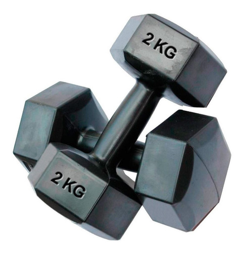 Imagen 1 de 8 de Mancuerna 2kg Revestida Pvc Pesa Fitness Rey Entretenimiento
