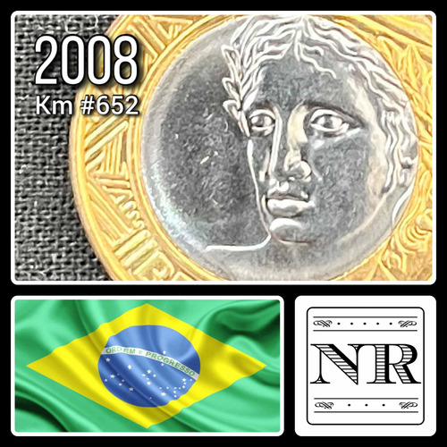 Brasil - 1 Real - Año 2008 - Bimetálica - Km #652a - Bimetál