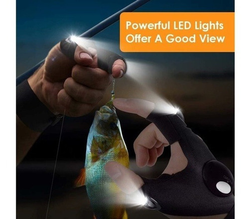 Guantes Con Luces Led Bicicleta Moto Pesca Abu Shimano Daiwa