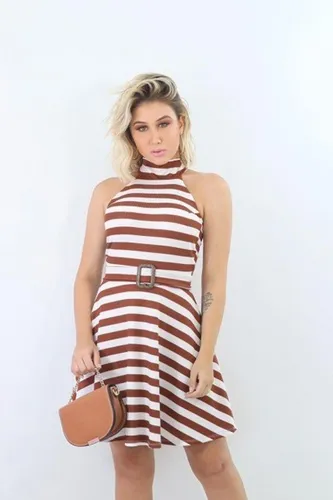 Vestido gola best sale alta rodado