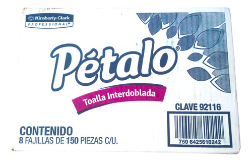 Caja De Toalla Interdoblada Pétalo 8 Fajillas 150c/u