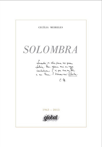Solombra, de Meireles, Cecília. Cecília Meireles Editorial Grupo Editorial Global, capa mole em português, 2013