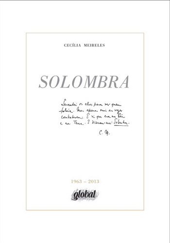 Solombra, de Meireles, Cecília. Série Cecília Meireles Editora Grupo Editorial Global, capa mole em português, 2013