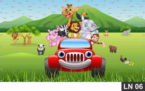Imagem 6 de 6 de Painel De Festa Aniversário Safari Baby 2,00x2,00m Lona