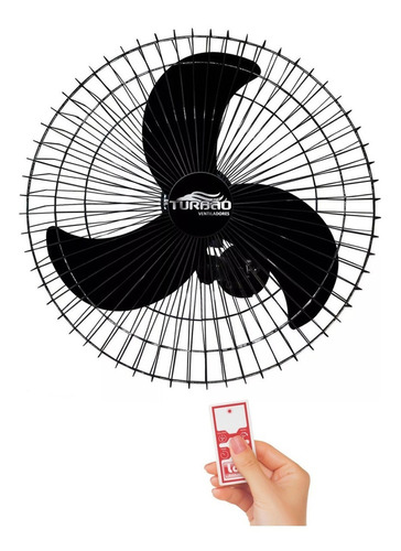 Ventilador de parede Turbão Parede oscilante 60 com controle remoto preto com 3 pás de  plástico, 60 cm de diâmetro 110 V/220 V