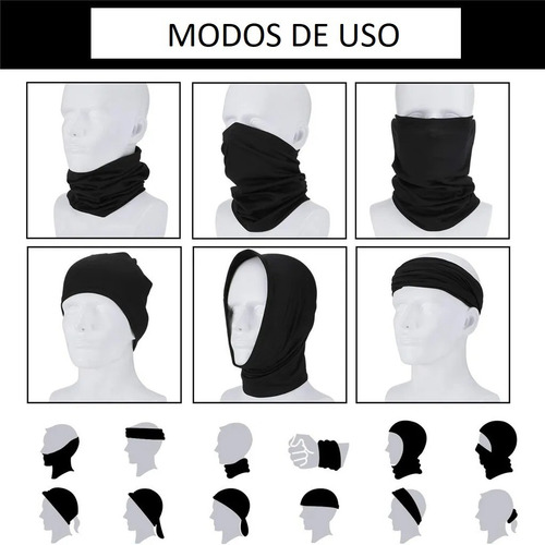 Bandana Ciclismo Moto Pescoço Viscolycra Multiuso Preta