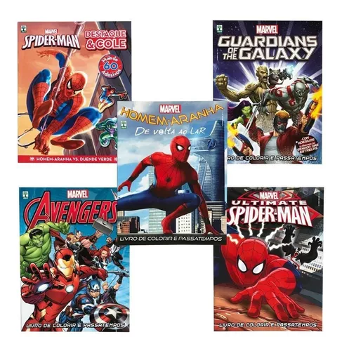 Kit 5 em 1 com DVD Marvel - Homem Aranha