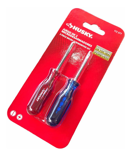 Set 2x Micro Desarmadores Husky Plano 2.3mm Philips P0 3.8cm
