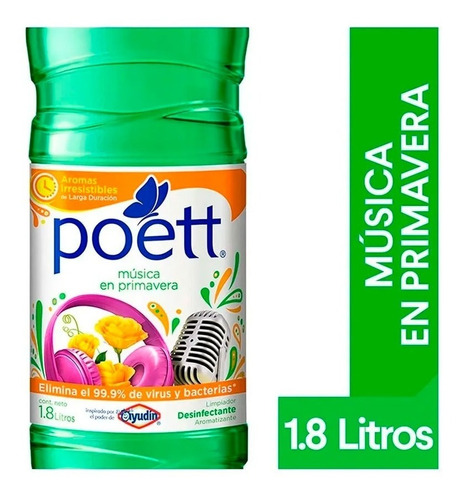 Poett Limpiador Liquido Multi Espacios Musica Primavera 1,8l