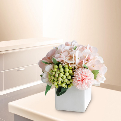 2x Flores Artificiales De Seda, Hortensias Falsas, Centros