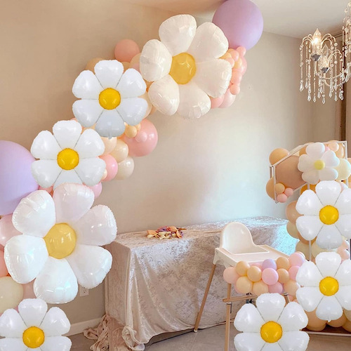 Set De Globos Con Forma De Margarita X 3 Decoración Fiesta