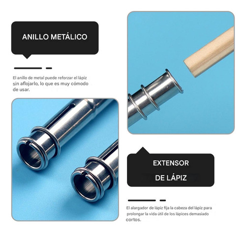 4 Soportes Alargadores Para Lápices Para Dibujar Y Para Estu