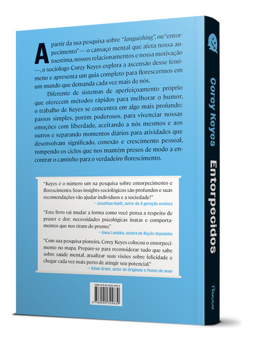 Entorpecidos: Como Deixar A Apatia Para Trás E Voltar A Se Sentir Vivo, De Keyes Corey. Nao Possui, Vol. 1. Editorial Editora Rocco, Capa Mole, Edição 1 Em Português, 2024