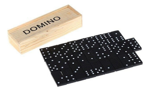 Juego De Dominó Negro De 28 Piezas, Juego De Dominó De Mader