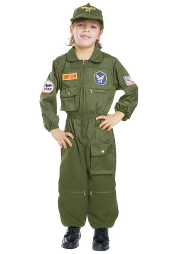 Disfraz Para Niño Piloto Fuerza Aérea Talla 4t- Halloween