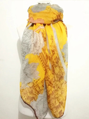 Bufanda Larga Estampada En Color Para Mujer, Primavera Y Oto