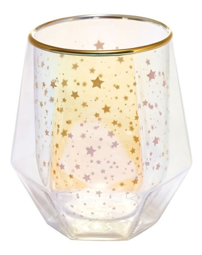 Imagen 1 de 3 de Adagio Teas Vaso Doble Vidrio Hexagonal Estrellas