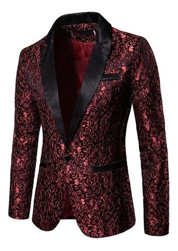 Blazer Hombre Floral For Fiesta Cena Boda Baile Graduac [u]