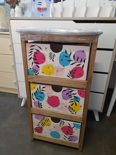 Imagen 2 de 4 de Cajonera Organizador Mueble Juguetero 3 Cajones