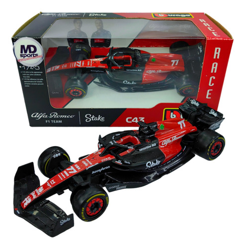 Auto Formula 1 Alfa Romeo C42 2022 Bottas & Zhou Escala 1:43