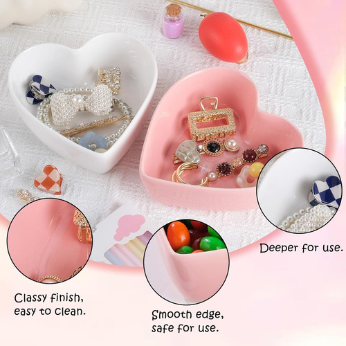 Cuencos De Corazón Blancos Para San Valentín
