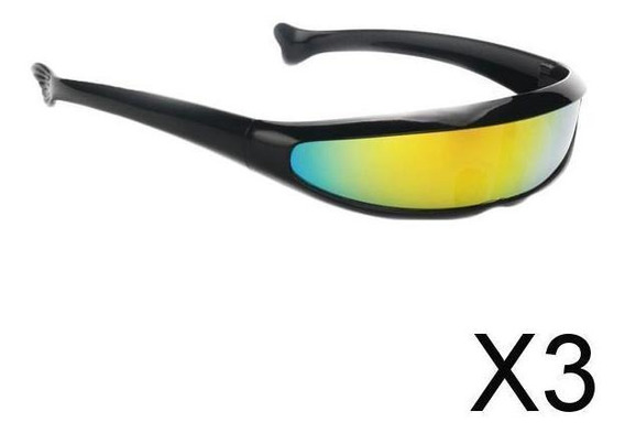 3xfuturistic Narrow Lens Visor Eyewear Gafas De Sol Montura 