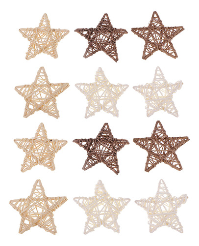 2x De Mimbre Con Forma De Estrella Natural Decoración De