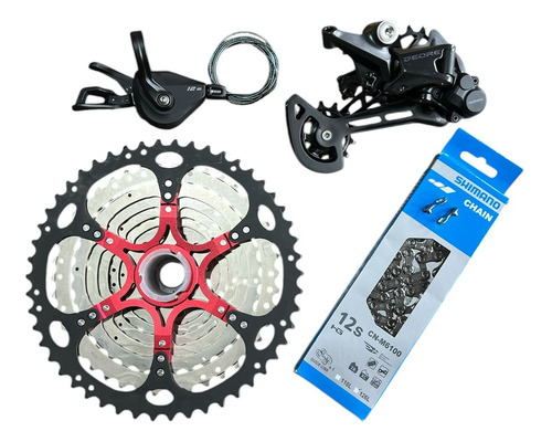 Kit Grupo Shimano Deore 12v M6100 Padrão Hg Cassete 11x52t