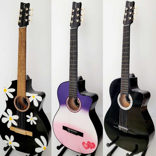 Imagen 5 de 9 de Guitarra Acústica En Cedro+ Forro+método+puá+envíosgratis