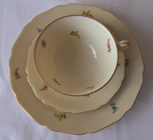 Trío: Taza, Plato De Té Y Postre Porcelana Alemana 1934-1946