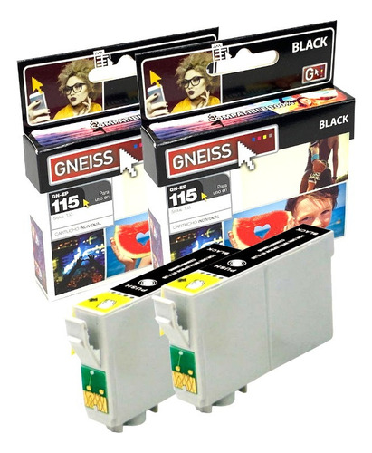 Combo X2 Cartuchos Negros T115 Epson Stylus T33 Gneiss