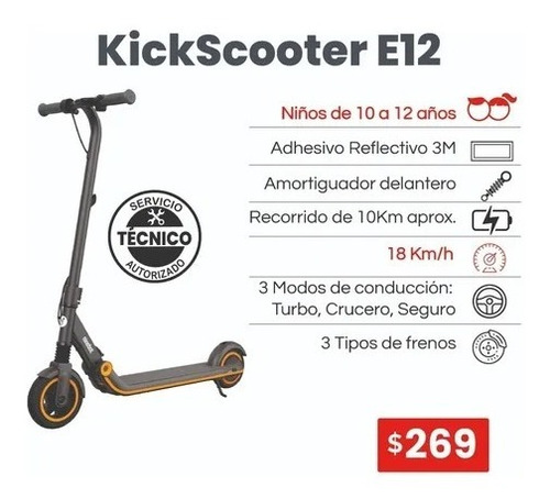 Scooter Eléctrico Para Niño Segway E12 Xiaomi Guayaquil
