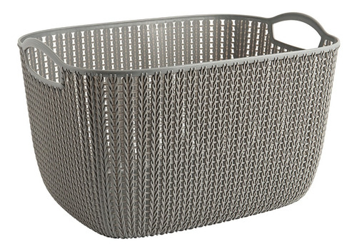 Set De 3 Cajas Organizadoras Simil Rattan Gris Begônia