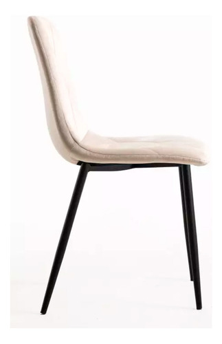 Silla De Comedor Terciopelo Capiton Cómoda Y Elegante Estructura De La Silla Beige