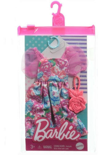 Imagem 2 de 2 de Roupa Com Acessório Da Barbie Vestido Floral Ms