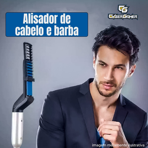 Imagem 6 de 6 de Chapinha Alisador Pente Modelador Barba Cabelo Masculino