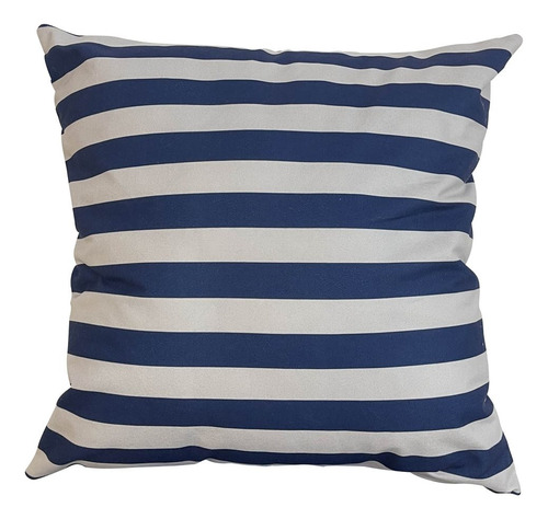 Almohadon Estampado 45x45cm Rayas Azul/blanco