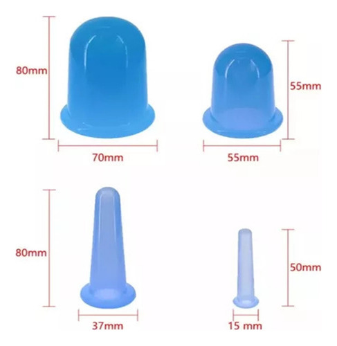 Aa Kit 7 Ventosas De Silicona Para Masaje Facial Y Corporal
