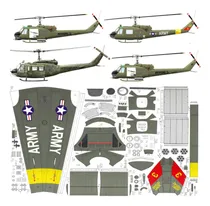 Comprar Pack Helicópteros Bell Uh-1 (x4) Papercraft (envio X Mail)