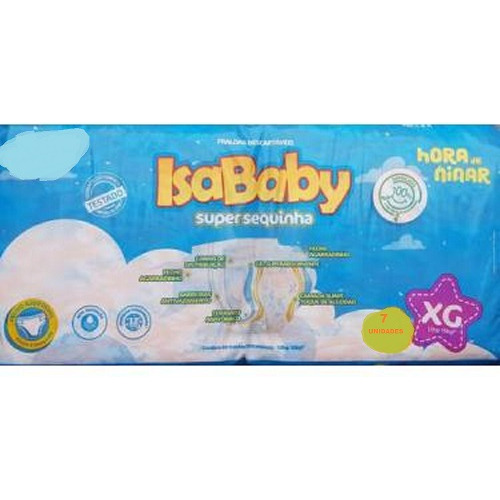 Fralda Isababy Super Sequinha Regular Tamanho G COM 7