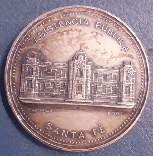Medalla Asistencia Pública Santa Fe 1905 Medicina (Usado)