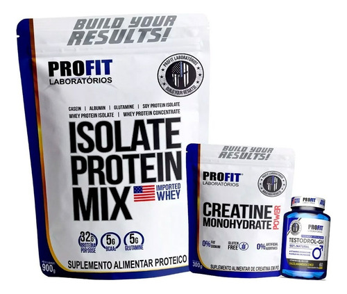 Whey Isolate Protein Mix 900g + Creatina 300g + Test Profi Sabor Chocomalte