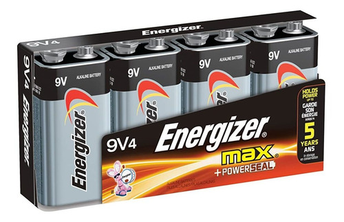 Energizer Max Alkaline 9 Volt, 4-count