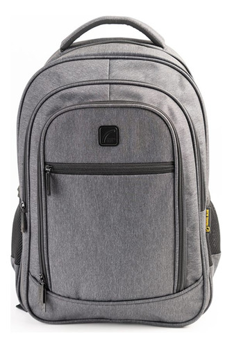 Mochila Porta Notebook Travel Blue Smithfield Color Gris Diseño De La Tela Liso