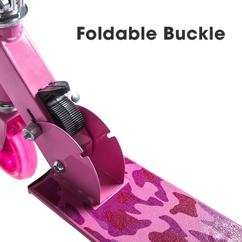 Monopatin Infantil 50kg Aluminio Ruedas Luces Led Plegable